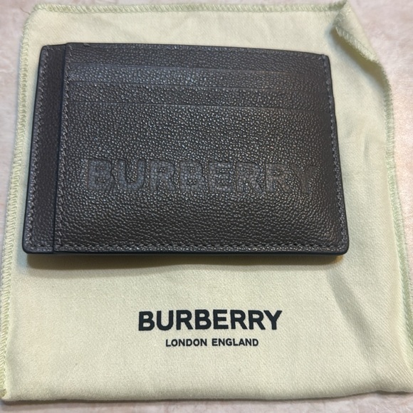 Burberry, Chase Money Clip Wallet Card Case Embossed Logo, Charcoal Grey - Picture 4 of 8